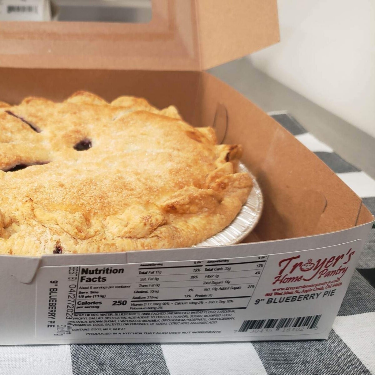 9inch Troyer's Home Panty Pie: Blueberry