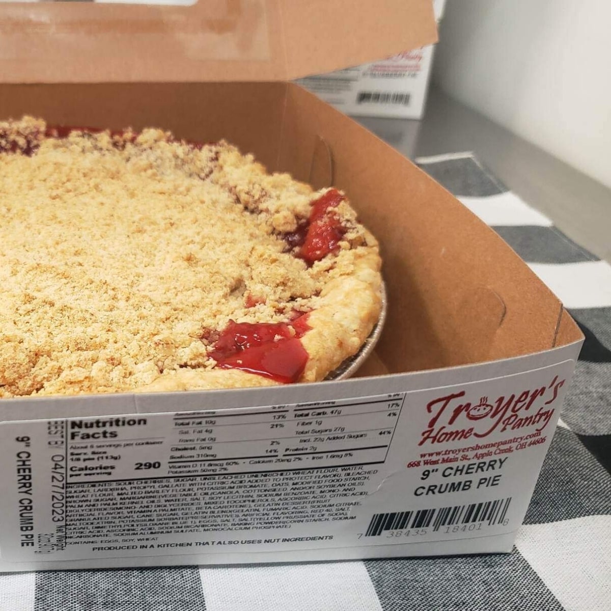9inch Troyer's Home Panty Pie: Cherry Crumb