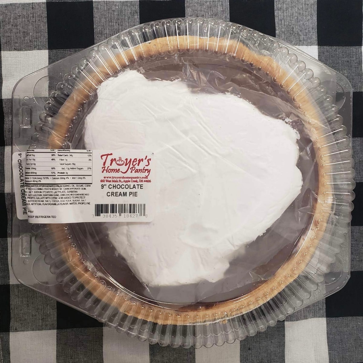 9inch Troyer's Home Panty Pie: Chocolate Cream
