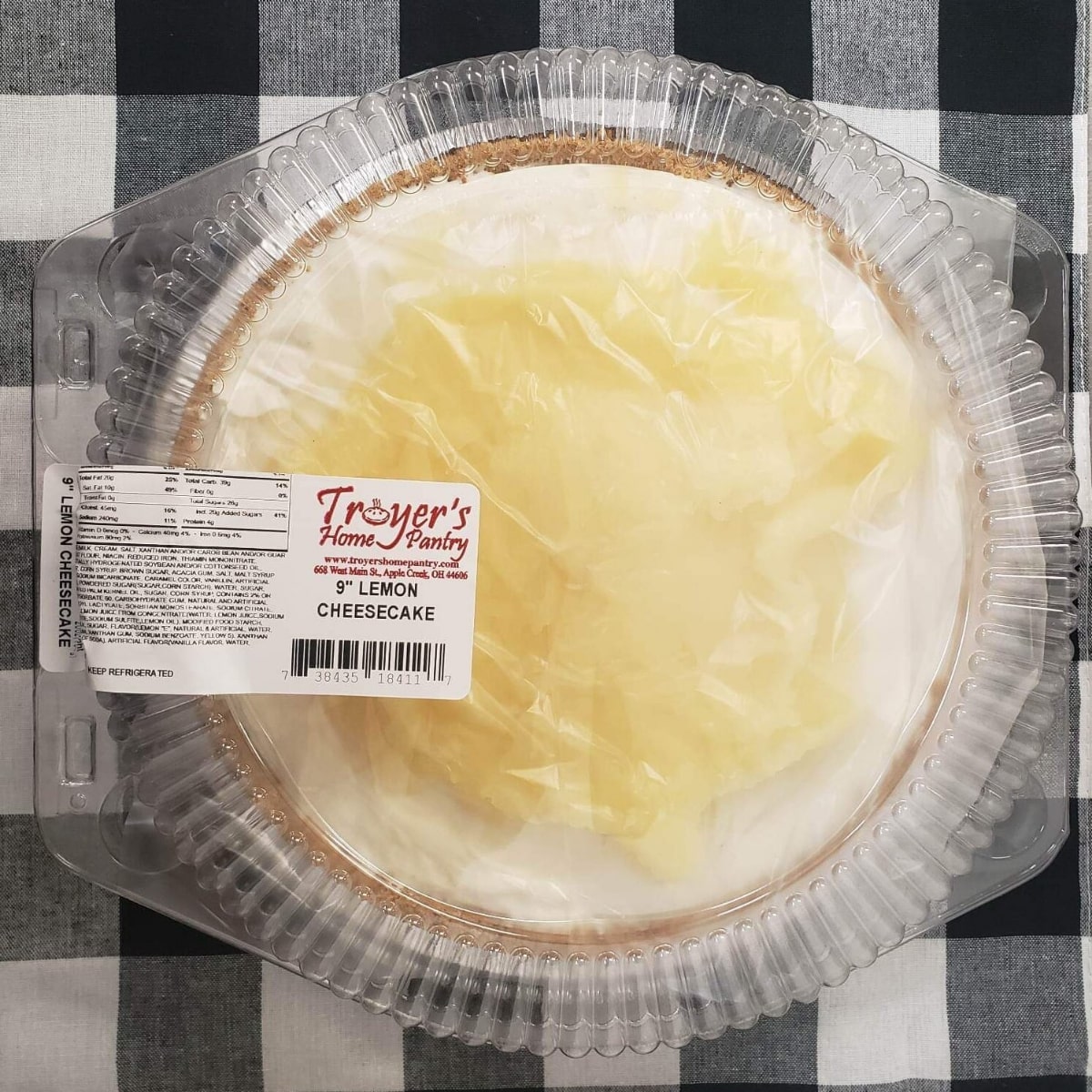 9inch Troyer's Home Panty Pie: Lemon Cheesecake