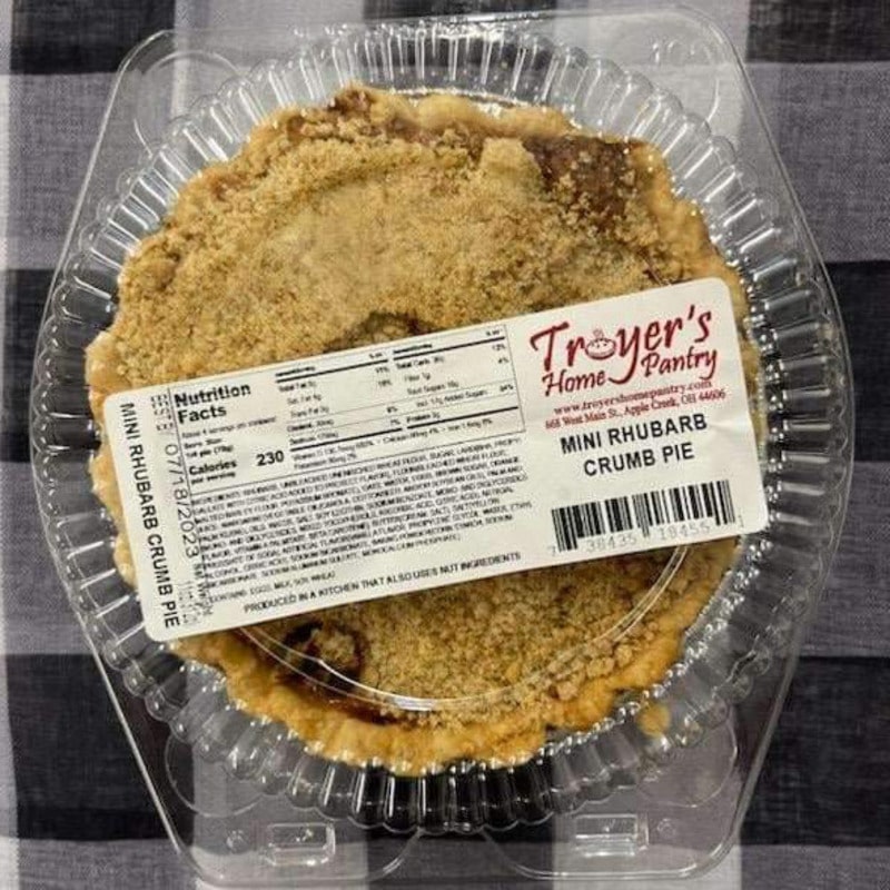 Troyer's Home Pantry: 6" Mini Rhubarb Crumb
