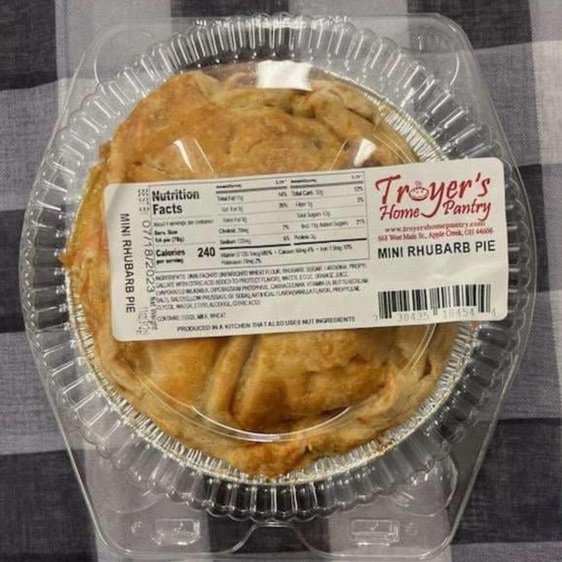 Troyer's Home Pantry: 6" Mini Rhubarb Pie