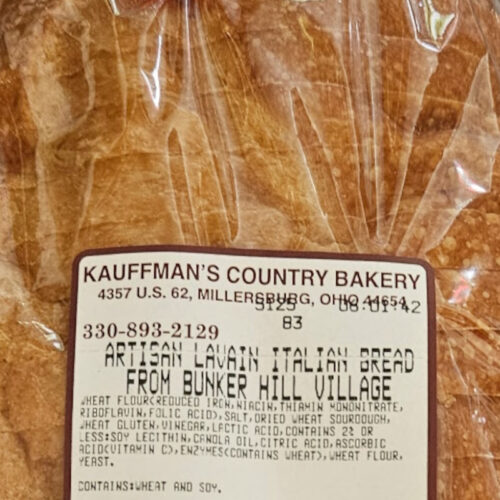 Kauffman's Country Bakery Artisian Lavain Italian Bread from Bunker Hill Village