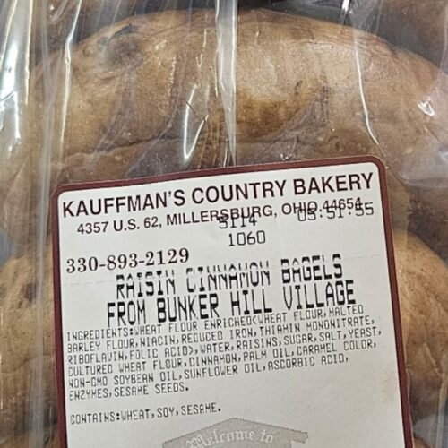 Kauffman's Country Bakery Raisin Cinnamon Bagels